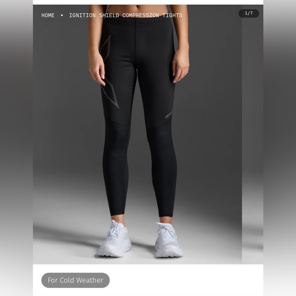 2XU Ignition Shield Black Compression Tights- siz… - image 1